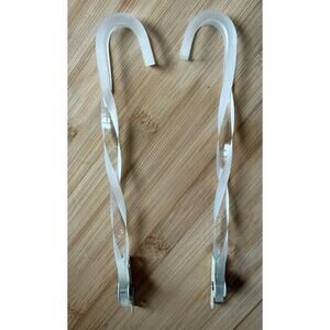 Vintage Kirsch Pair Clear Lucite Swirl Rod Curtain Hold Backs Tiebacks 9”